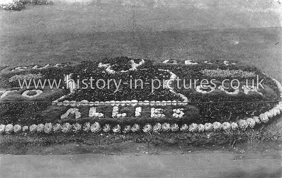 Flower Bed displaying Success To Our Allies, Lloyd Park, Walthamstow, London. c.1919